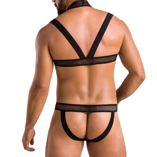 Комплект чоловічої білизни з кріпленнями Passion 043 JACOB XXL/XXXL Black, труси, шлейки - Зображення 2