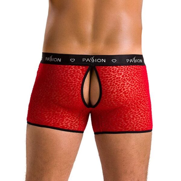 Чоловічі прозорі боксери Passion 046 SHORT PARKER L/XL Red, сітка, під леопард - Зображення 2