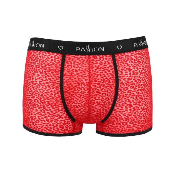 Чоловічі прозорі боксери Passion 046 SHORT PARKER S/M Red, сітка, під леопард - Зображення 5