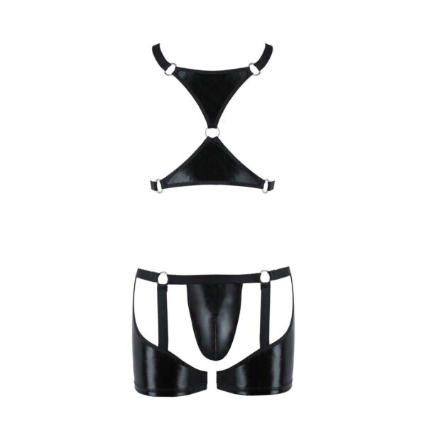 Комплект еротичної чоловічої білизни Passion 047 SET JOHN XXL/XXXL Black, труси, портупея - Зображення 5