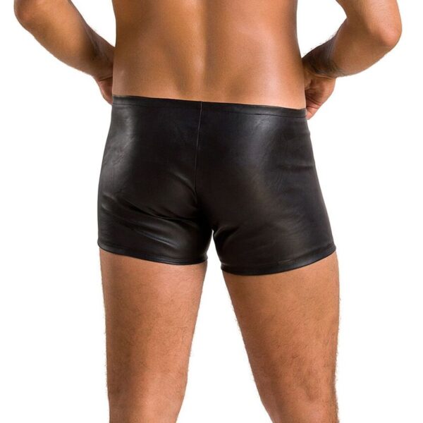 Чоловічі шкіряні боксери з блискавками Passion 049 SHORT MATT XXL/XXXL Black - Зображення 2