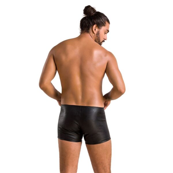 Чоловічі шкіряні боксери з блискавками Passion 049 SHORT MATT XXL/XXXL Black - Зображення 4