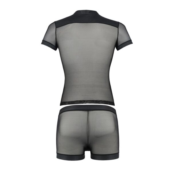Комплект сітчастої чоловічої білизни Passion 052 SET MICHAEL 2XL/3XL black сорочка, боксери заклепки - Зображення 6