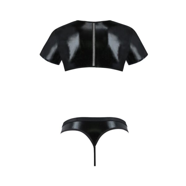 Комплект чоловічої білизни під латекс Passion 057 SET PETER XXL/XXXL Black, кроп-топ, стринги - Зображення 6