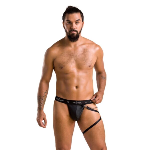 Чоловічі трусики танга з підв’язкою Passion 058 THONG BILL L/XL Black - Зображення 3