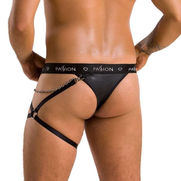 Чоловічі трусики танга з підв’язкою Passion 058 THONG BILL S/M Black - Зображення 2