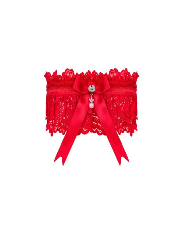 (SALE) Ажурна підв’язка Obsessive Amor Cherris garter, red - Зображення 2