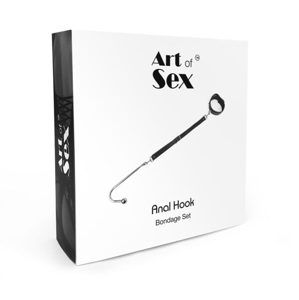Анальний гак 2 із нашийником з натуральної шкіри Art of Sex - Anal hook, Чорний - Зображення 5