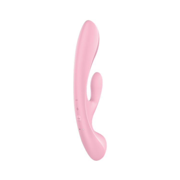 Двосторонній вібратор-кролик Satisfyer Triple Oh Pink, 3 мотори, руків’я-масажер - Зображення 5