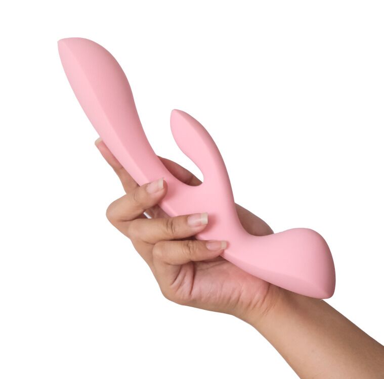 Двосторонній вібратор-кролик Satisfyer Triple Oh Pink, 3 мотори, руків’я-масажер - Зображення 6