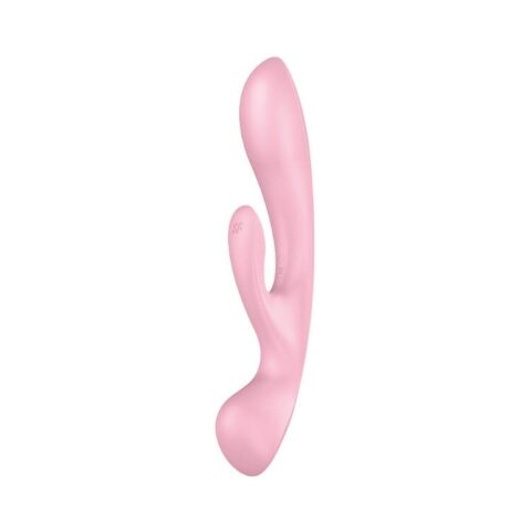 Двосторонній вібратор-кролик Satisfyer Triple Oh Pink, 3 мотори, руків’я-масажер
