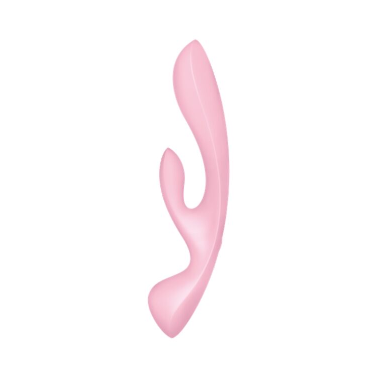 Двосторонній вібратор-кролик Satisfyer Triple Oh Pink, 3 мотори, руків’я-масажер - Зображення 2