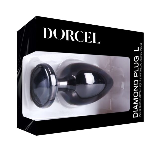 Металева анальна пробка з кристалом Dorcel Diamond Plug Black L - Зображення 7