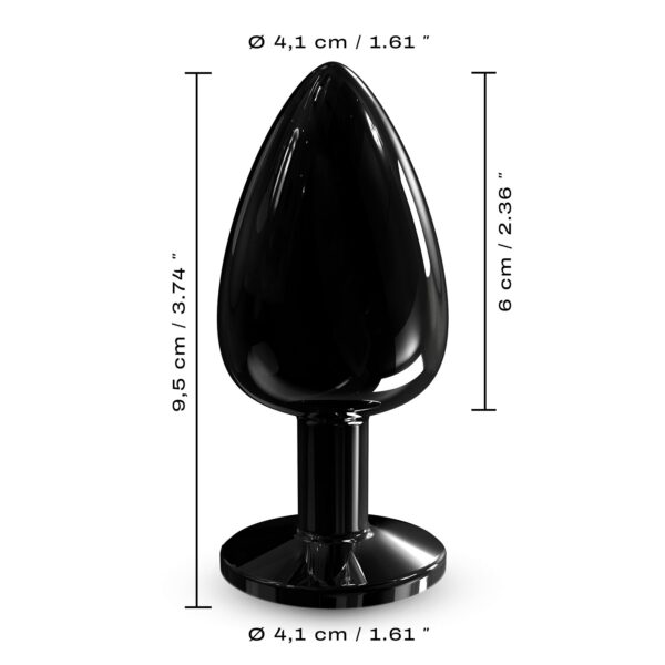Металева анальна пробка з кристалом Dorcel Diamond Plug Black L - Зображення 5