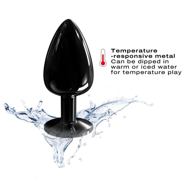 Металева анальна пробка з кристалом Dorcel Diamond Plug Black L - Зображення 4