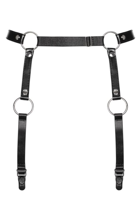 (SALE) Гартери Obsessive A741 garter belt black O/S, штучна шкіра