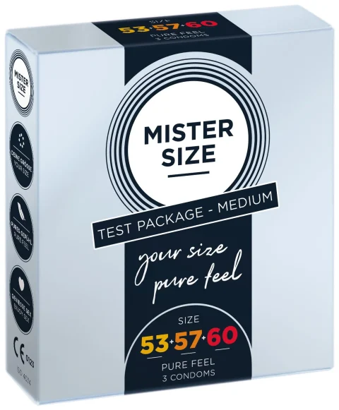 Набір презервативів Mister Size - pure feel - 53–57–60, 0,05 мм