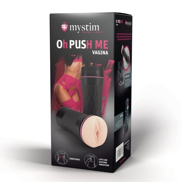 Мастурбатор-вагіна Mystim O(h) PUSH ME Vagina, можна стискати та регулювати вакуум - Зображення 7