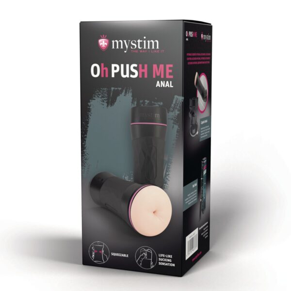 Мастурбатор-попка Mystim O(h) PUSH ME Anus, можна стискати та регулювати вакуум - Зображення 7