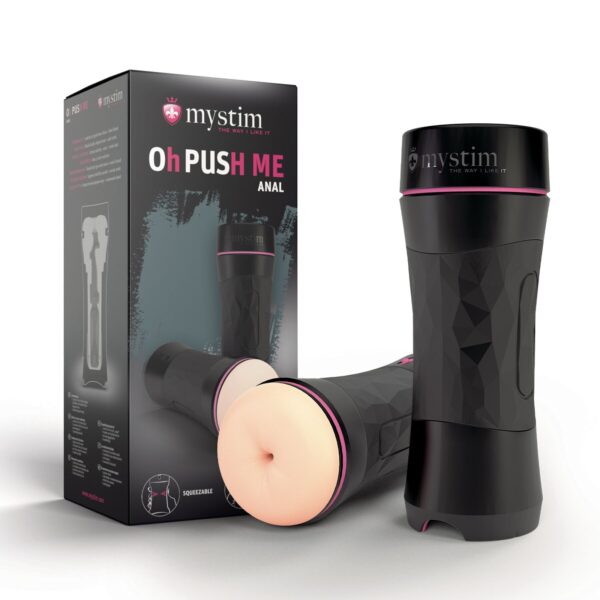 Мастурбатор-попка Mystim O(h) PUSH ME Anus, можна стискати та регулювати вакуум - Зображення 6