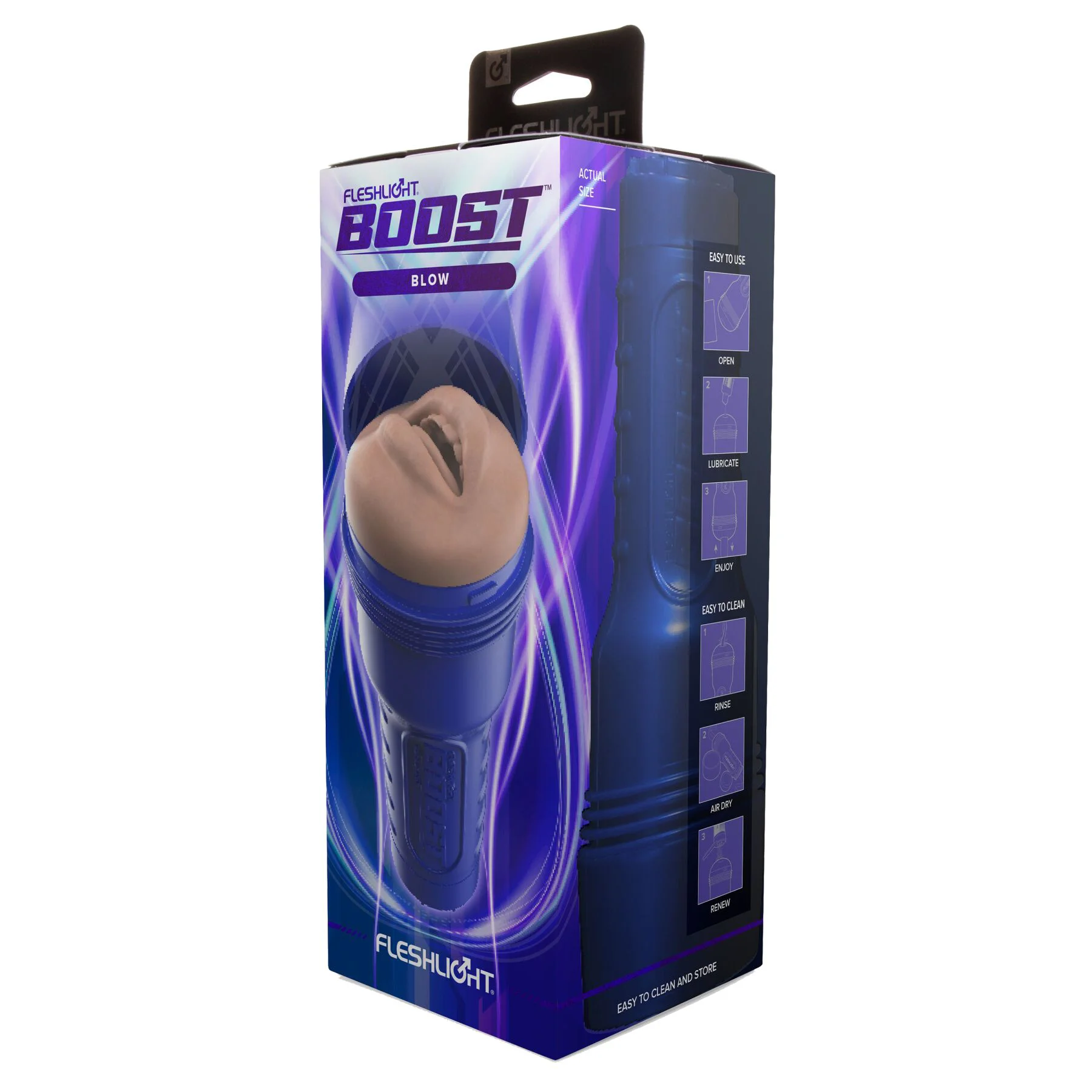 Мастурбатор-ротик Fleshlight Boost Blow Light Medium Flesh, плаваючі кільця Turbo Tech - Зображення 5