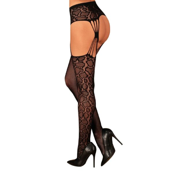 (SALE) Еротичні колготки-бодістокінг Obsessive Garter stockings S821 S/M/L, імітація панчіх і пояса для пан - Зображення 2
