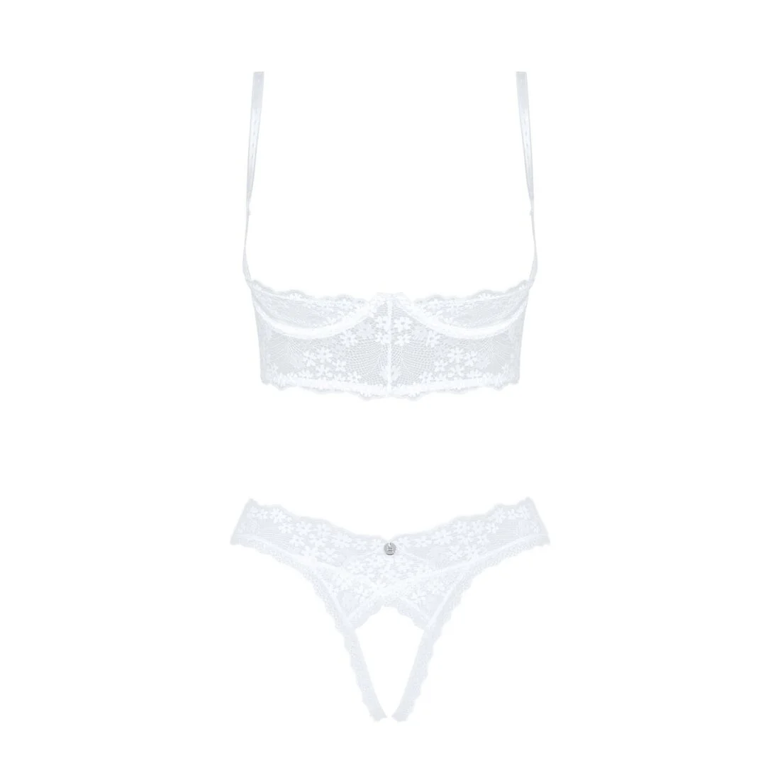Еротичний комплект Obsessive Heavenlly 2-pcs cupless set M/L, відкриті груди, з доступом - Зображення 3