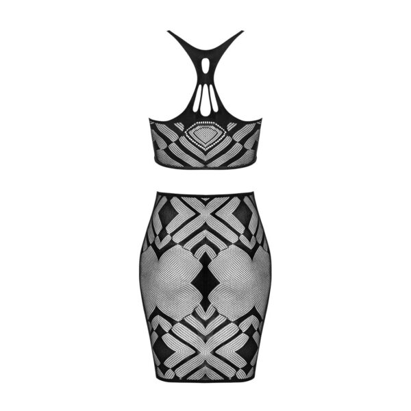 (SALE) Еротичний напівпрозорий комплект Obsessive K101 top & skirt S/M/L, топ, спідниця - Зображення 4