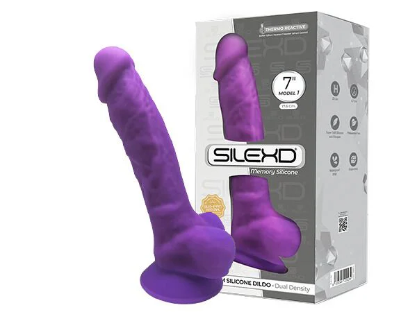 Фалоімітатор SilexD Johnny Purple (MODEL 1 size 7in), двошаровий, силікон+Silexpan, діаметр 3,8 см - Зображення 3