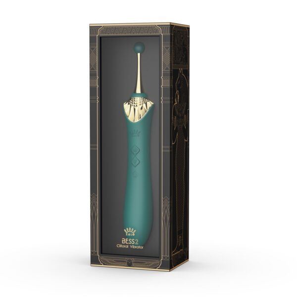 Мультифункціональний вібратор Zalo — Bess 2 Turquoise Green, 4 насадки, підігрів - Зображення 11