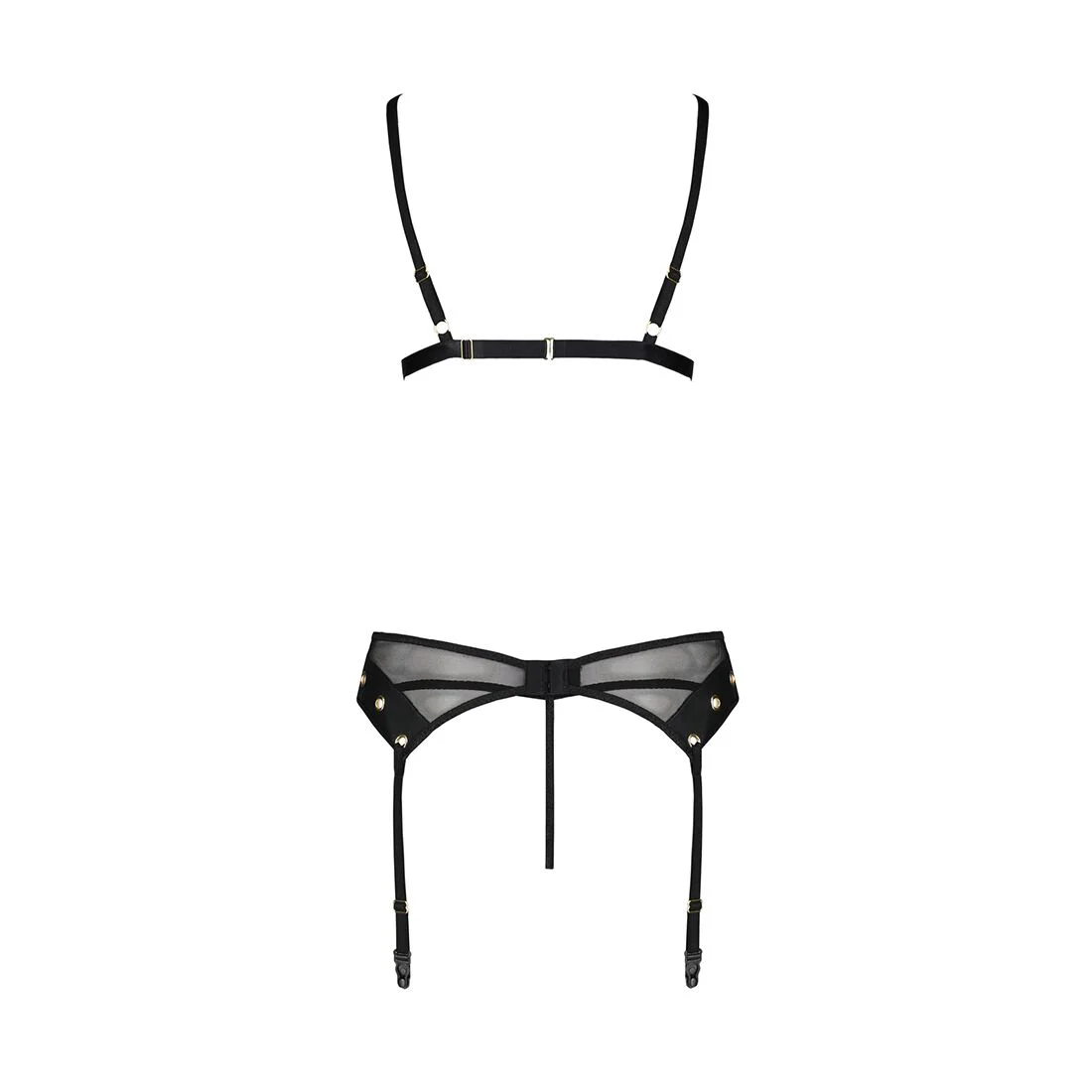 Комплект білизни Passion NESSY SET XXL/XXXL у чорному кольорі - Зображення 4