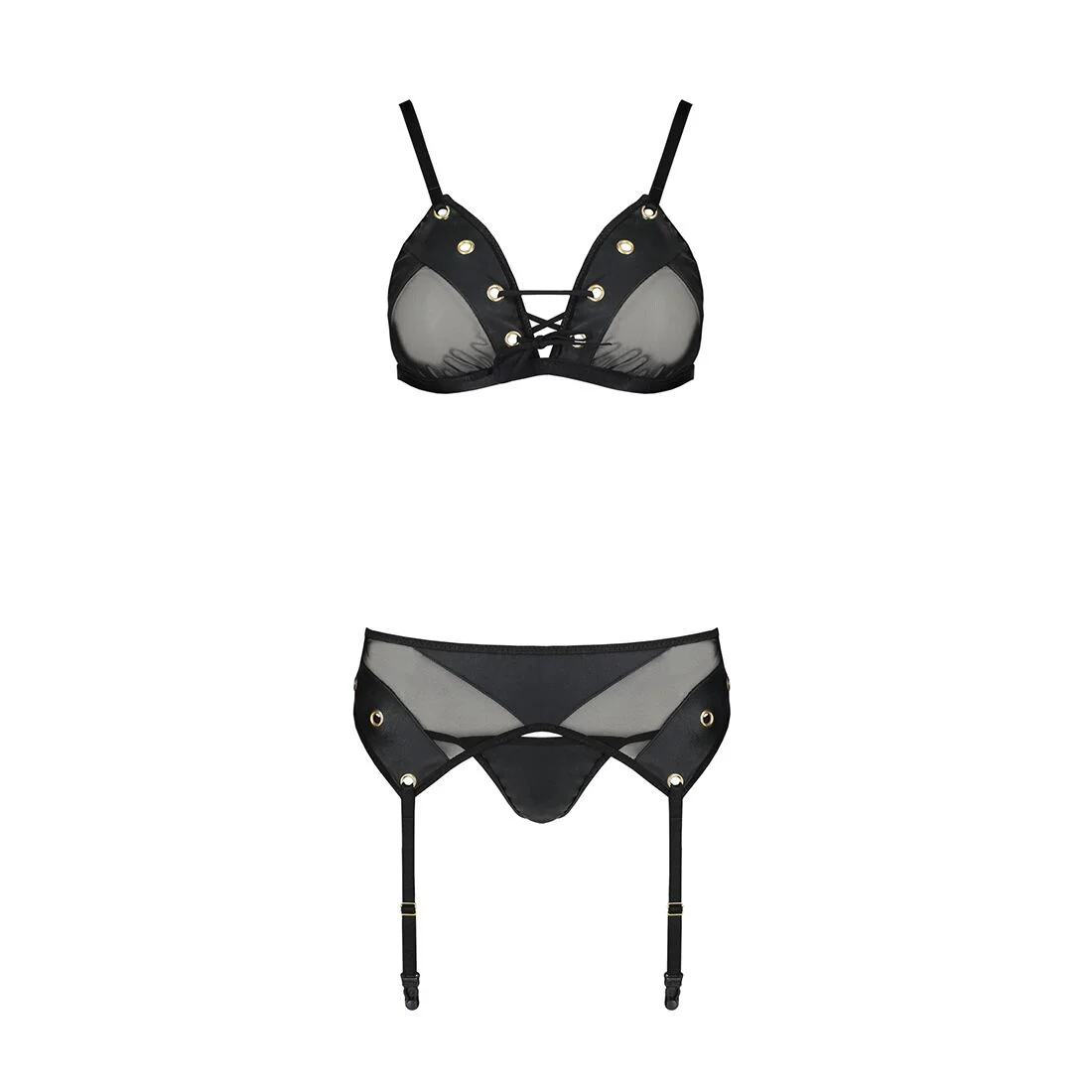 Комплект білизни Passion NESSY SET XXL/XXXL у чорному кольорі - Зображення 3