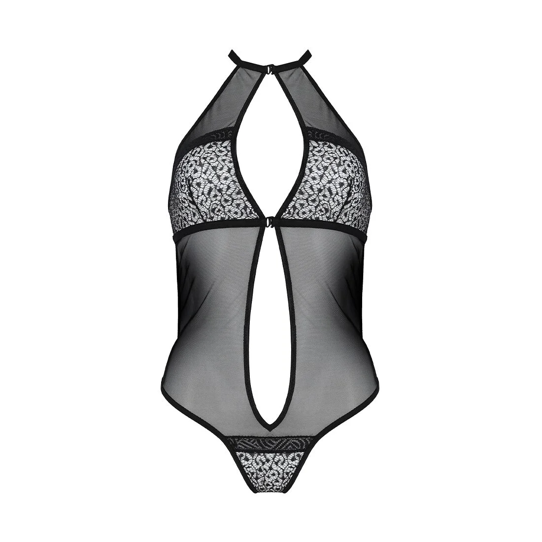 Сітчасте боді з мереживом на грудях Passion SATARA BODY S/M black - Зображення 3