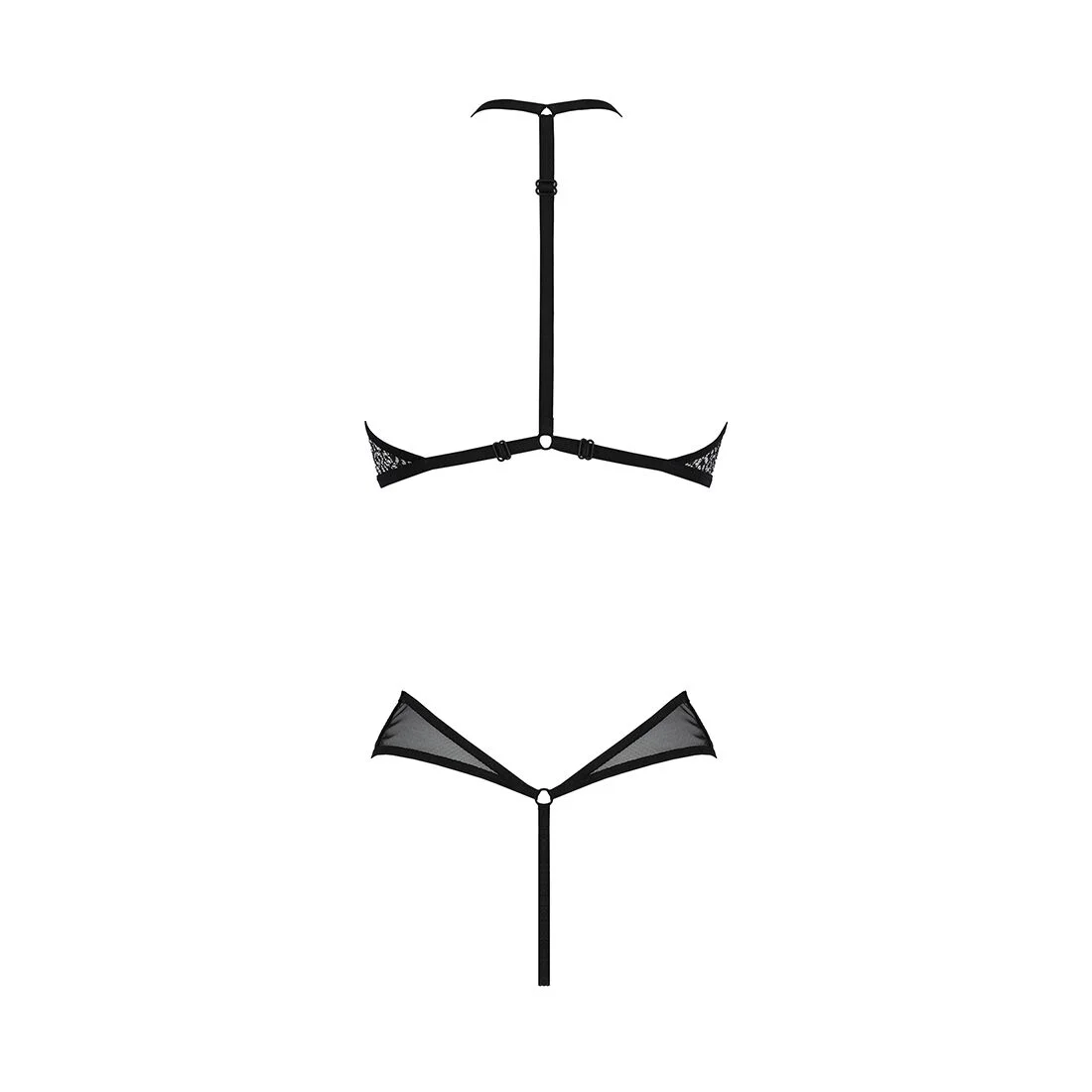 Сітчасте боді з мереживом на грудях Passion SATARA BODY S/M black - Зображення 4