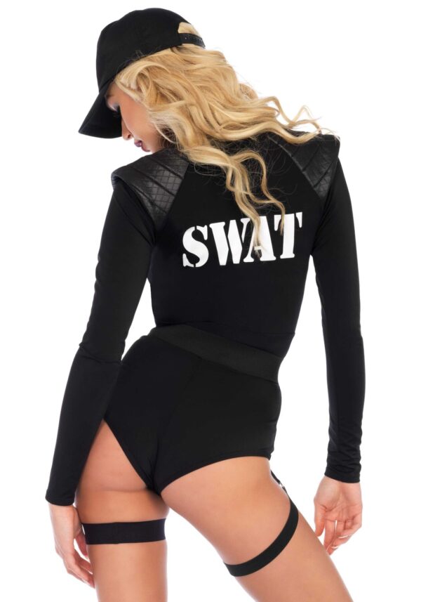 (SALE) Костюм еротичних спецсил Leg Avenue SWAT Team Babe S, боді, пояс, підв’язки, рація, кепка - Зображення 2