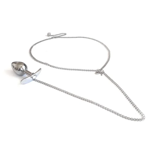 Металева прикраса на тіло з анальною пробкою та поясом