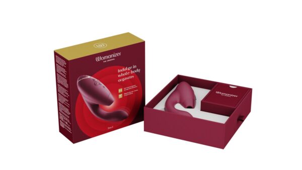 Подвійний вакуумний кліторальний стимулятор з вібрацією Womanizer Duo 2 - Bordeaux, незалежні мотори - Зображення 8