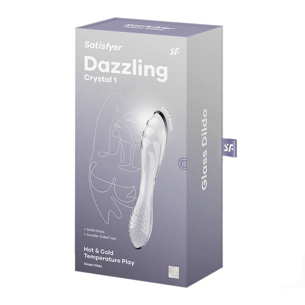 Двосторонній скляний дилдо Satisfyer Dazzling Crystal 1 Transparent, дуже міцний, без стопера - Зображення 5