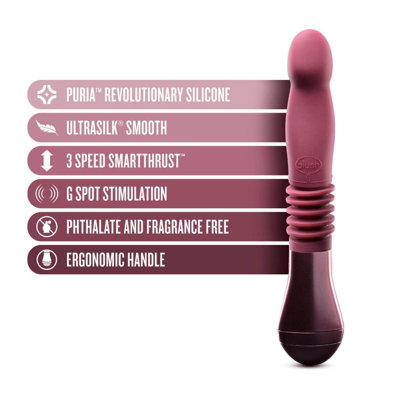 Пульсатор Temptasia by Blush - Trixie Thrusting Dildo - Wine Red - Зображення 2