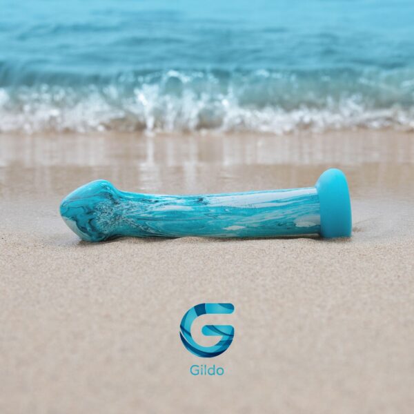 Скляний дилдо Gildo Ocean Ripple, об’ємна головка, ідеально для точки G - Зображення 8