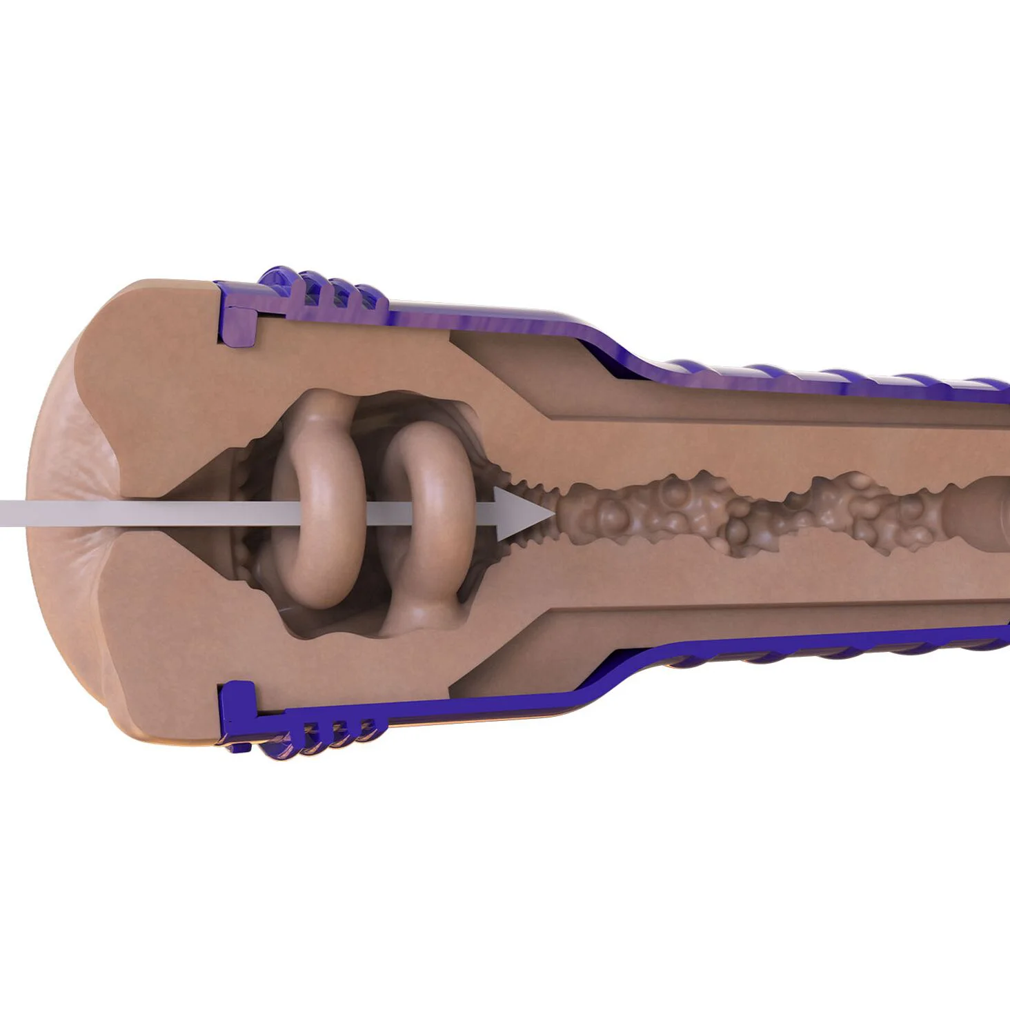 Мастурбатор-попка Fleshlight Boost Blast Female Light Medium Flesh, плаваючі кільця Turbo Tech - Зображення 5