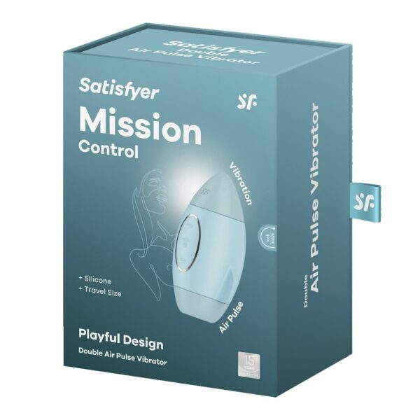 Вакуумний стимулятор з вібрацією Satisfyer Mission Control Blue, 2 незалежні мотори - Зображення 6