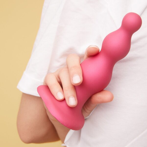 Насадка для страпона Strap-On-Me Dildo Plug Beads Framboise Metallic XL - Зображення 5