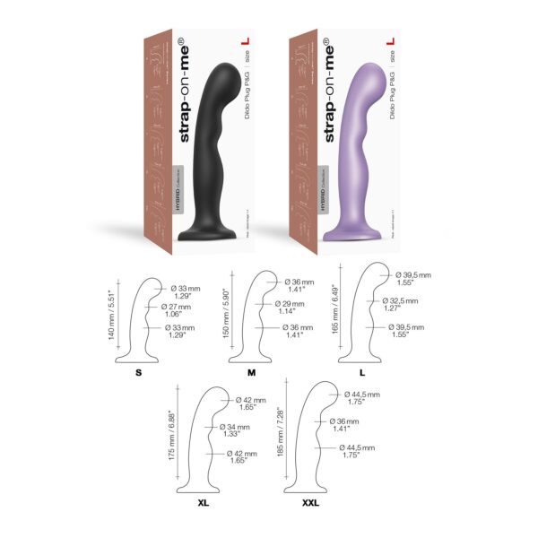 Насадка для страпона Strap-On-Me Dildo Plug P&G Black M - Зображення 4