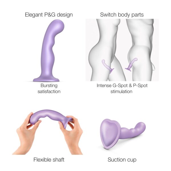 Насадка для страпона Strap-On-Me Dildo Plug P&G Lilas Metallic XXL - Зображення 3