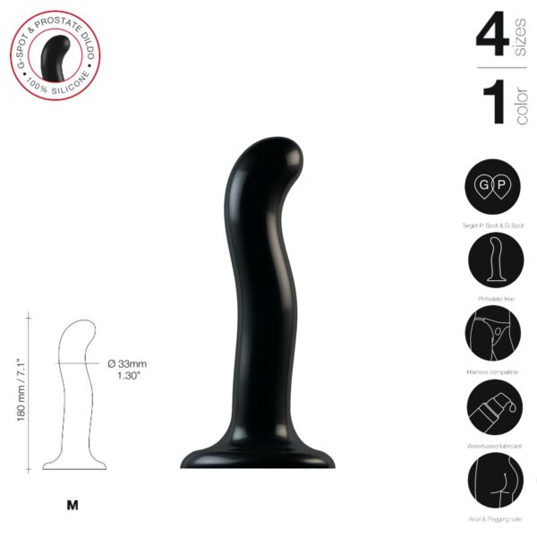 Насадка для страпона Strap-On-Me P&G-Spot Dildo, силикон, размер M - Зображення 3