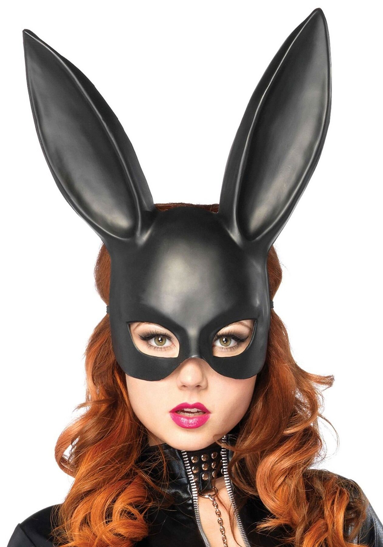 (SALE) Пластикова маска кролика Leg Avenue Masquerade Rabbit Mask, чорна, One Size, на резинці - Зображення 2