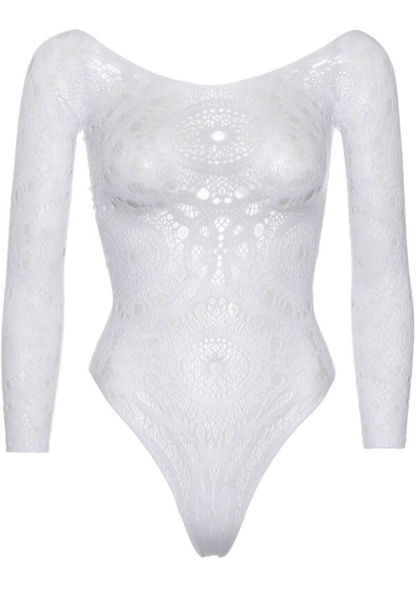 Еротичне боді-бодістокінг Leg Avenue Snap crotch thong back teddy White S/M - Зображення 3