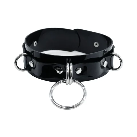 Нашийник для фіксації Feral Feelings - чорний з D-кільцями