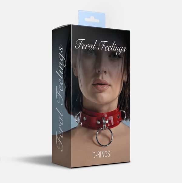 Нашийник для фіксації Feral Feelings - D-Rings Red - Зображення 2